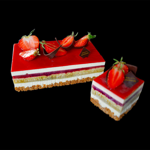 Cheesecake fraise rhubarbe
