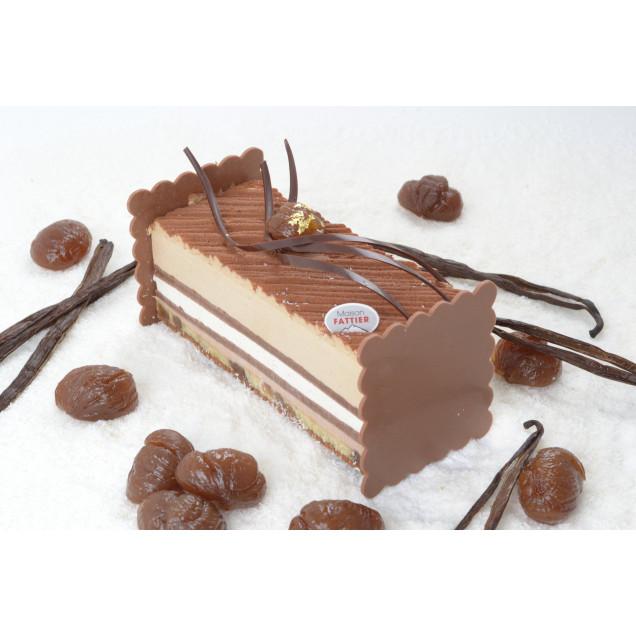 Bûche pâtissière Mont-Blanc